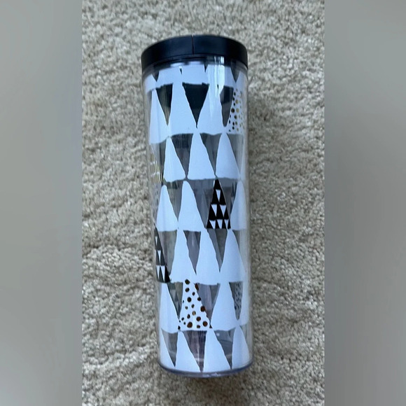 2013 Starbucks Christmas 16oz Tumbler - Black, White, Gold Trees - VGUC - Picture 4 of 9